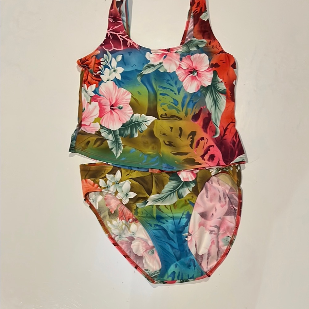 NEWPORT NEWS  Tropical Floral TANKINI swimsuit    sku CL01